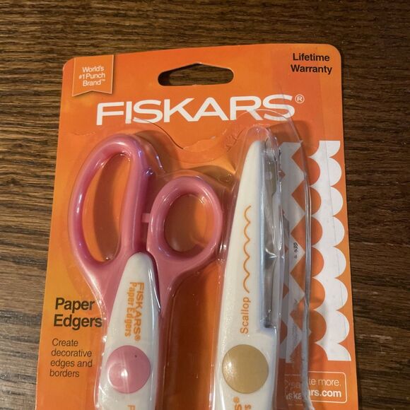 Fiskars Paper Edgers Scissors Pinking Scallop Craft Gift Tags Scrapbooking - Picture 3 of 5